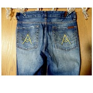 7 FOR ALL MANKIND Jeans 3/4 27 Wide Bootcut fit Medium wash Designer denim Mid